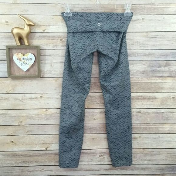 Lululemon Wunder Under Crop II Full-On Luon (Roll Down) Dottie Dash Slate Black - Picture 14 of 15